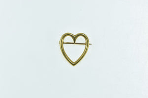 14K Victorian Heart Classic Valentine Love Symbol Pin/Brooch Yellow Gold