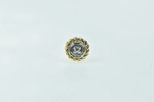 Load image into Gallery viewer, 14K Diamond Vintage Rope Trim Round Lapel Pin/Brooch Yellow Gold