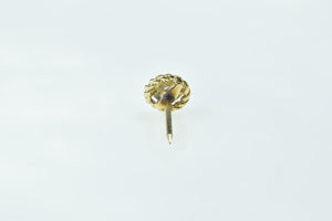 14K Diamond Vintage Rope Trim Round Lapel Pin/Brooch Yellow Gold