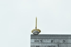 14K Diamond Vintage Rope Trim Round Lapel Pin/Brooch Yellow Gold