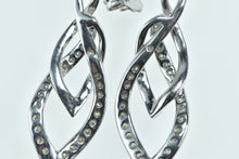 Load image into Gallery viewer, 14K Diamond Inset Vintage Twist Loop Dangle Earrings Yellow Gold