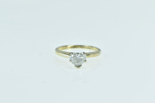 14K 0.50 Ct Diamond Heart Love Engagement Ring Yellow Gold