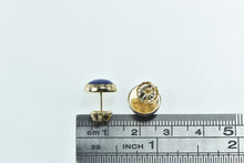 Load image into Gallery viewer, Gold Filled Round Lapis Lazuli Cabochon Vintage Stud Earrings