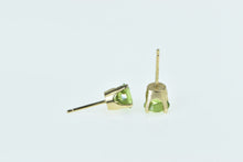 Load image into Gallery viewer, 14K Round Peridot Vintage Solitaire Stud Earrings Yellow Gold