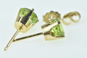 14K Round Peridot Vintage Solitaire Stud Earrings Yellow Gold