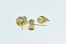 Load image into Gallery viewer, 14K Vintage Diamond Twist Trim Statement Stud Earrings Yellow Gold