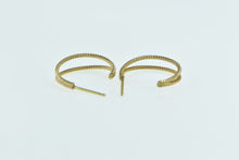 Load image into Gallery viewer, 14K 16.1mm Vintage Classic Split Hoop Statement Earrings Yellow Gold