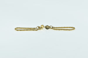 14K Rope Chain Vintage Dangle Hoop Earrings Yellow Gold