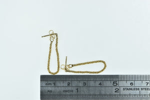 14K Rope Chain Vintage Dangle Hoop Earrings Yellow Gold