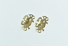 Load image into Gallery viewer, 14K Crab Cancer Zodiac Sign Symbol Stud Earrings Yellow Gold