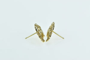 14K Crab Cancer Zodiac Sign Symbol Stud Earrings Yellow Gold