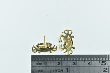 Load image into Gallery viewer, 14K Crab Cancer Zodiac Sign Symbol Stud Earrings Yellow Gold