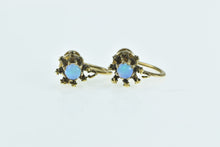 Load image into Gallery viewer, 14K Victorian Opal Floral Halo Ornate Screw Back Earrings Yellow Gold