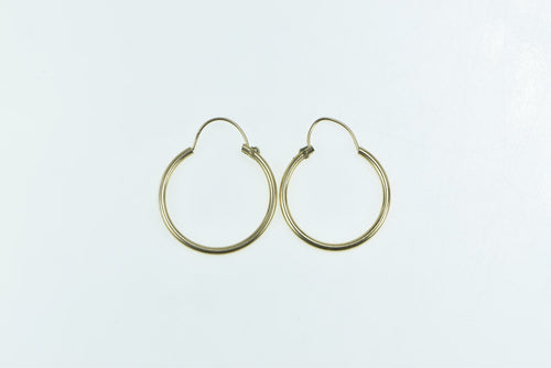 14K 21.0mm Vintage Classic Simple Hoop Earrings Yellow Gold