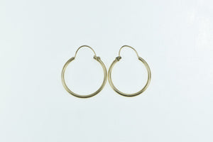 14K 21.0mm Vintage Classic Simple Hoop Earrings Yellow Gold