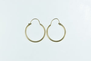 14K 21.0mm Vintage Classic Simple Hoop Earrings Yellow Gold