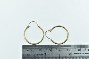 14K 21.0mm Vintage Classic Simple Hoop Earrings Yellow Gold