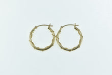 Load image into Gallery viewer, 14K 20.7mm Vintage Wrapped Statement Hoop Earrings Yellow Gold