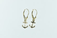 Load image into Gallery viewer, 14K Anchor Nautical Sailing Hope Symbol Dangle Earrings Yellow Gold