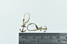 Load image into Gallery viewer, 14K Anchor Nautical Sailing Hope Symbol Dangle Earrings Yellow Gold