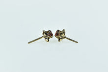 Load image into Gallery viewer, 14K Round Vintage Garnet Statement Stud Earrings Yellow Gold