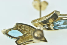 Load image into Gallery viewer, 10K Marquise Blue Topaz Diamond Vintage Earrings Yellow Gold