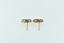 Load image into Gallery viewer, 14K Vintage Oval Nephrite Inset Classic Stud Earrings Yellow Gold