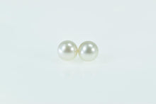 Load image into Gallery viewer, 14K 7.9mm Vintage Classic Simple Pearl Earrings Yellow Gold