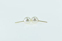 Load image into Gallery viewer, 14K 7.9mm Vintage Classic Simple Pearl Earrings Yellow Gold