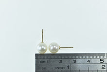 Load image into Gallery viewer, 14K 7.9mm Vintage Classic Simple Pearl Earrings Yellow Gold