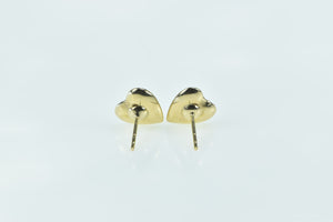 14K Puffy Heart Forget Me Not Love Valentine Stud Earrings Yellow Gold