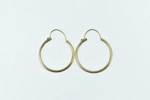 14K 21mm Vintage Classic Round Simple Hoop Earrings Yellow Gold