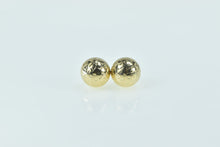 Load image into Gallery viewer, 14K 8mm X Pattern Ball Round Sphere Stud Earrings Yellow Gold