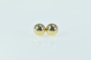 14K 8mm X Pattern Ball Round Sphere Stud Earrings Yellow Gold