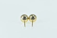 Load image into Gallery viewer, 14K 8mm X Pattern Ball Round Sphere Stud Earrings Yellow Gold