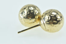 Load image into Gallery viewer, 14K 8mm X Pattern Ball Round Sphere Stud Earrings Yellow Gold