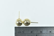 Load image into Gallery viewer, 14K 8mm X Pattern Ball Round Sphere Stud Earrings Yellow Gold