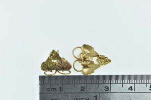 14K Black Hills Leaf Cluster Vintage Stud Earrings Yellow Gold