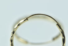 Load image into Gallery viewer, 14K 18.2mm Textured Pattern Seamless Look Hoop Earrings Yellow Gold