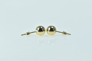 14K 7.0mm Classic Round Vintage Ball Stud Earrings Yellow Gold