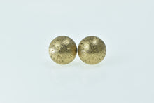 Load image into Gallery viewer, 14K 10.8mm Domed Star Pattern Stud Earrings Yellow Gold