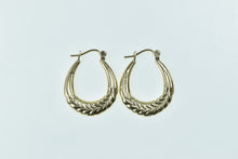 Load image into Gallery viewer, 14K 22.0mm Vintage Wreath Puffy Twist Hoop Earrings Yellow Gold