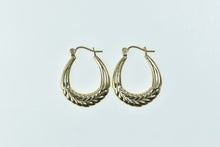 Load image into Gallery viewer, 14K 22.0mm Vintage Wreath Puffy Twist Hoop Earrings Yellow Gold