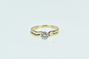 14K 0.17 Ct Diamond Engagement Bridal Set Ring Yellow Gold