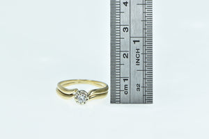 14K 0.17 Ct Diamond Engagement Bridal Set Ring Yellow Gold