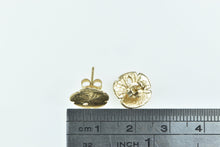 Load image into Gallery viewer, 14K Sand Dollar Sea Shell Beam Motif Stud Earrings Yellow Gold