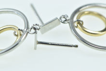 Load image into Gallery viewer, 14K Two Tone Layered Circle Dangle Geometric Earrings White Gold