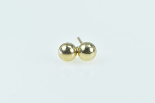 14K 5mm Vintage Round Classic Ball Stud Earrings Yellow Gold