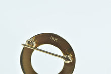 Load image into Gallery viewer, 14K 1960&#39;s Pleated Circle Swirl Design Round Pin/Brooch Yellow Gold