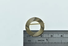 Load image into Gallery viewer, 14K 1960&#39;s Pleated Circle Swirl Design Round Pin/Brooch Yellow Gold